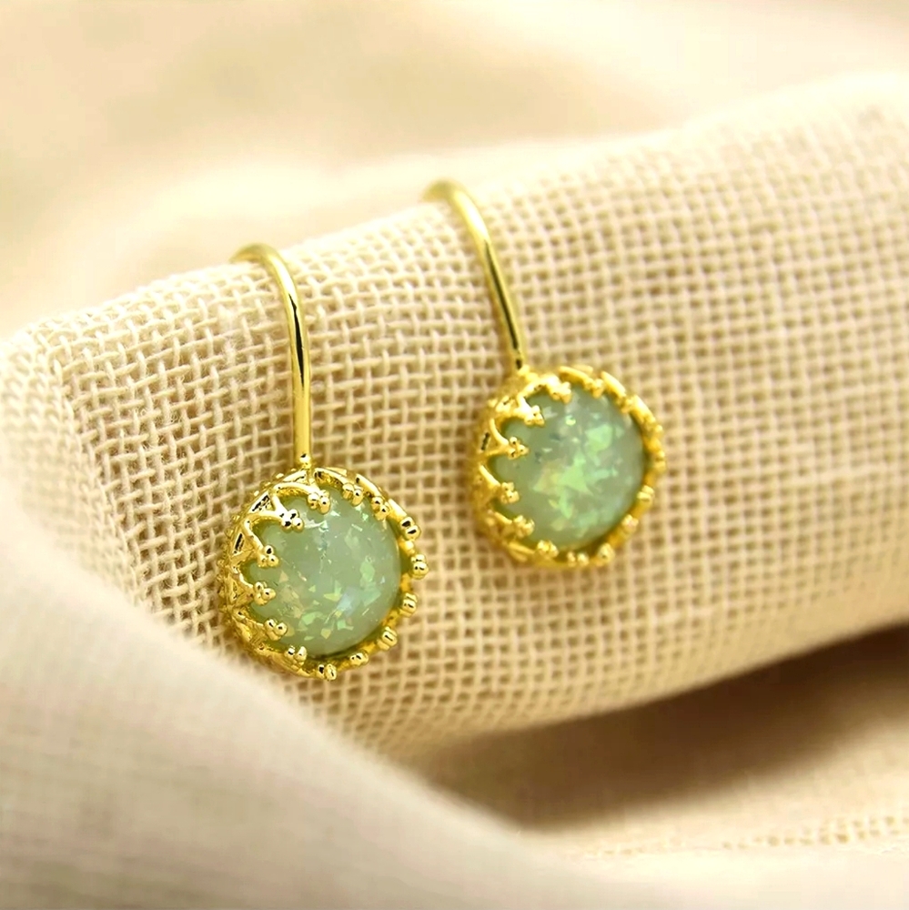 Baroque gold filled crown setting Opal - Picture 1 of 9